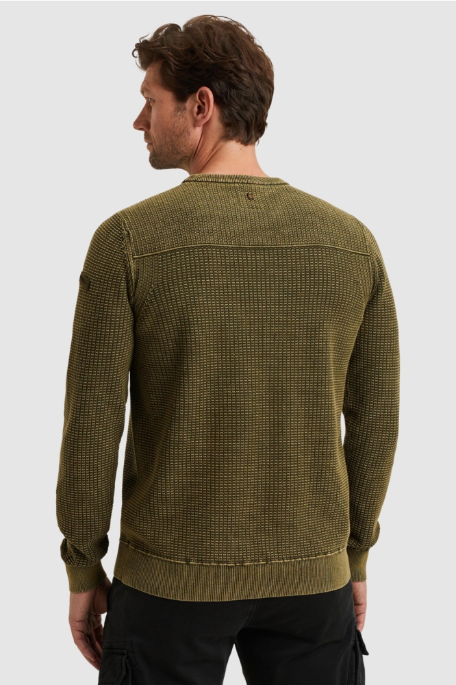 PME legend groene heren trui | Model achteraanzicht