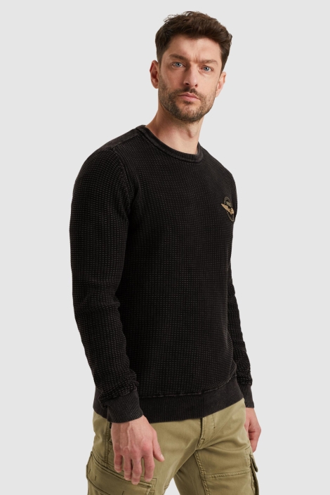 PME legend zwarte heren trui | Model zijaanzicht