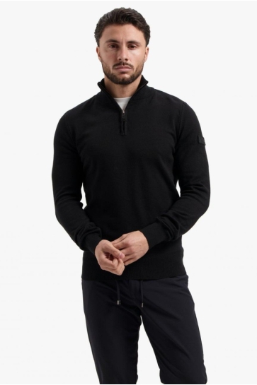 Malelions Trui KNITTED QUARTER ZIP MM3 AW25 23 BLACK