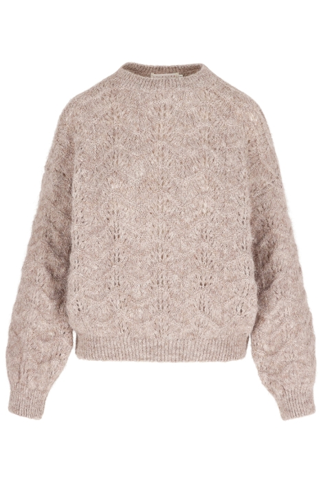 LolaLiza taupe dames trui | Vooraanzicht