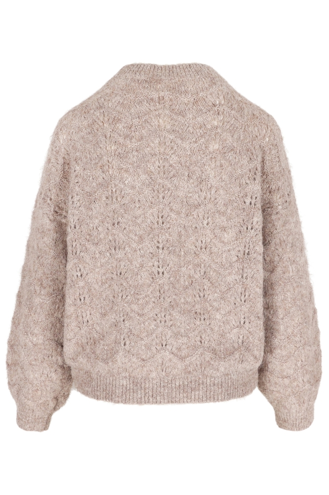 LolaLiza taupe dames trui | Achteraanzicht