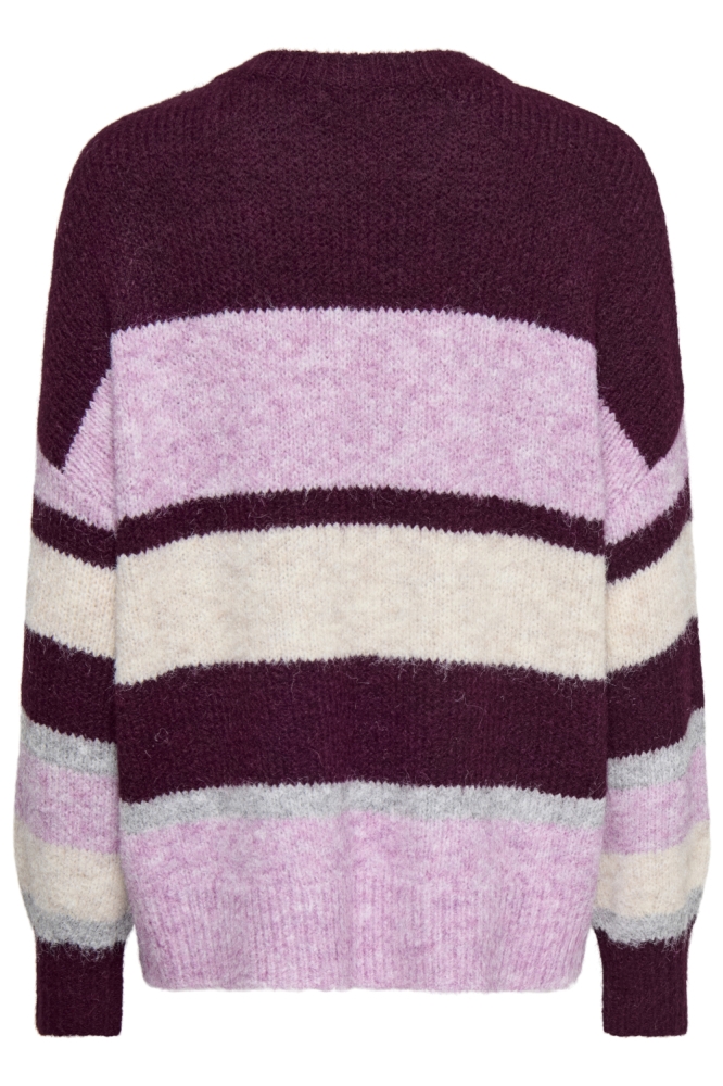 Jacqueline de Yong bordeaux dames trui | Achteraanzicht