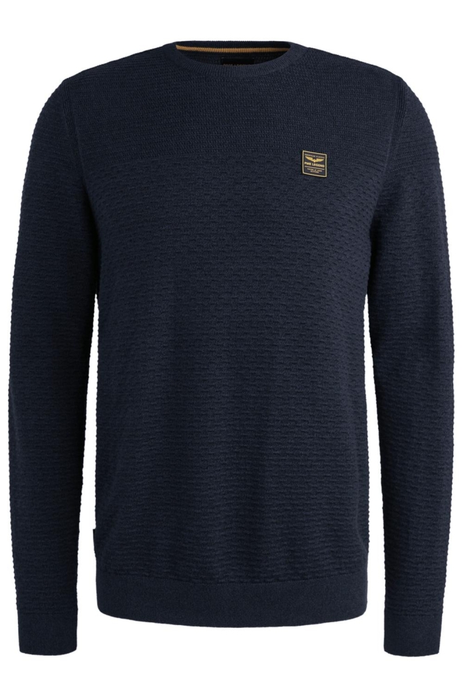 PME legend blauwe heren trui | Vooraanzicht