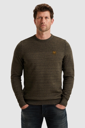 PME legend r-neck cotton mouline Groen