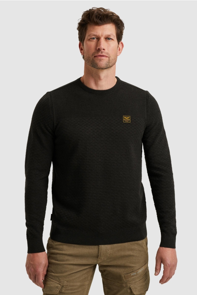 PME legend zwarte heren trui | Model vooraanzicht