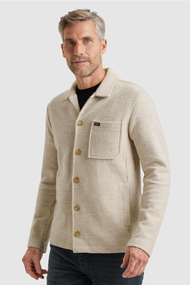 Vanguard beige heren vest | Model zijaanzicht