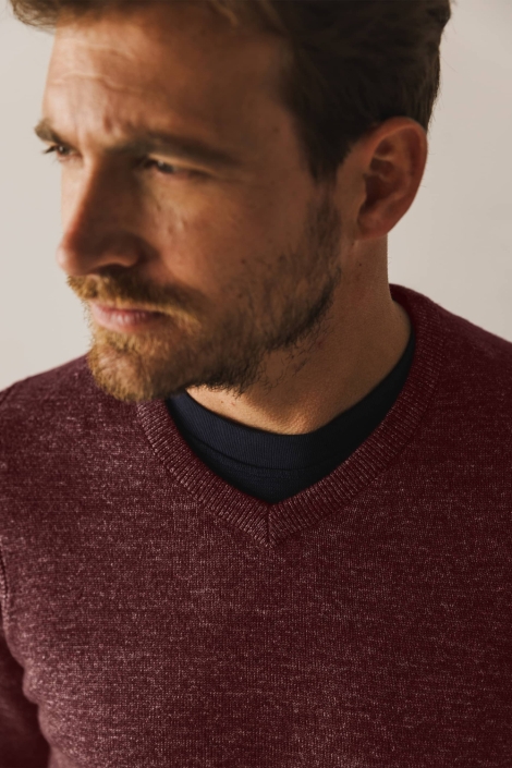 State of Art bordeaux heren trui | Close up