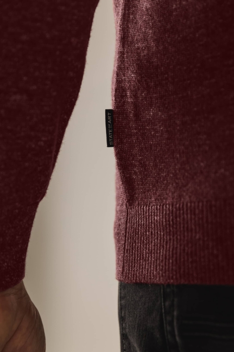 State of Art bordeaux heren trui | Close up