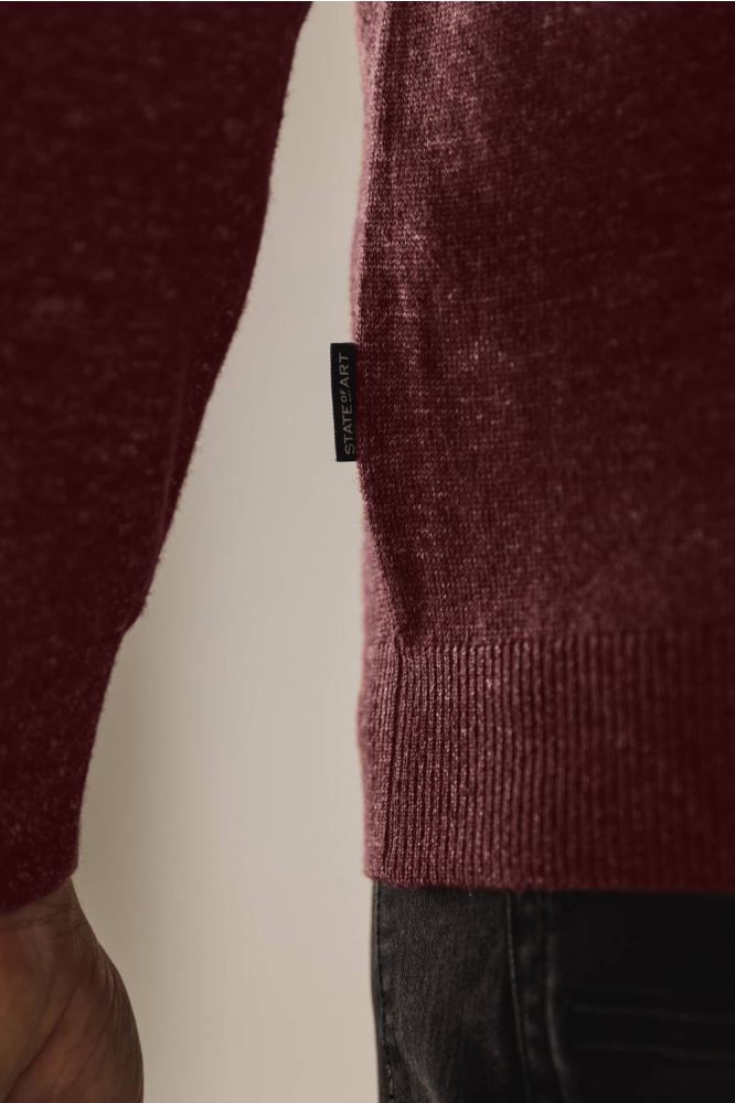 State of Art bordeaux heren trui | Close up