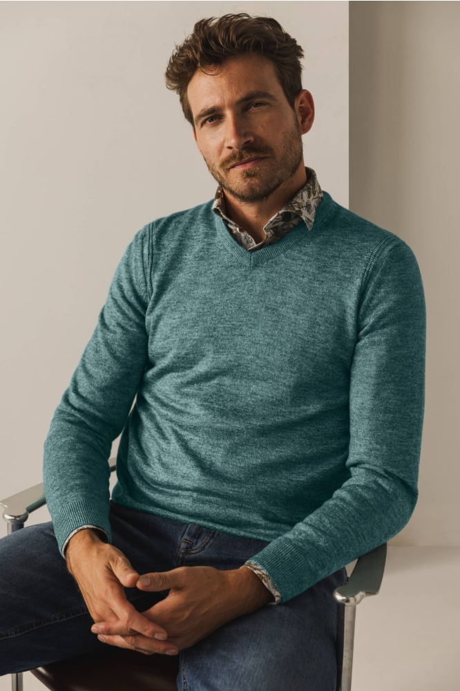 State of Art groene heren trui | Model vooraanzicht