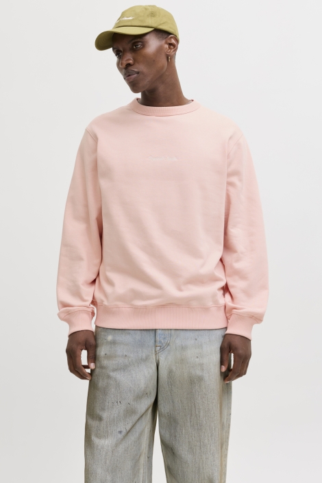 Jack & Jones oranje heren sweater | Model vooraanzicht