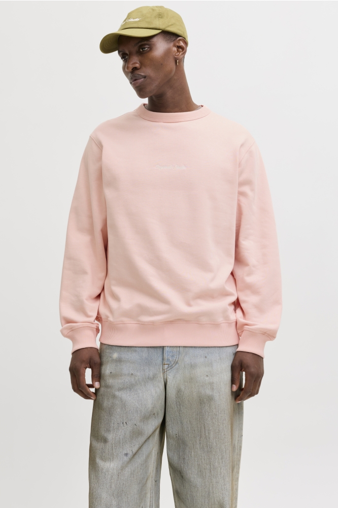 Jack & Jones roze heren sweater | Model vooraanzicht