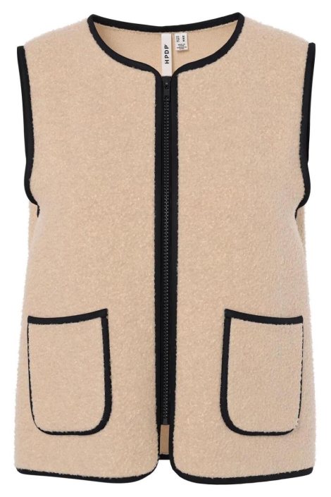 Hypedrop beige dames gilet | Vooraanzicht
