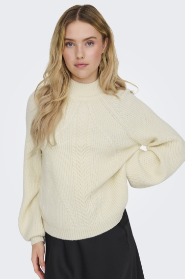 Only ONLKATIA LS DETAIL HIGHNECK KNT 15324678 WHITECAP GRAY/MELANGE