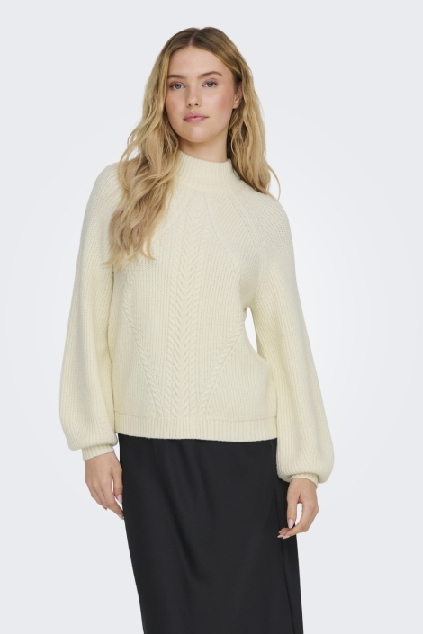 Only beige dames trui | Model vooraanzicht