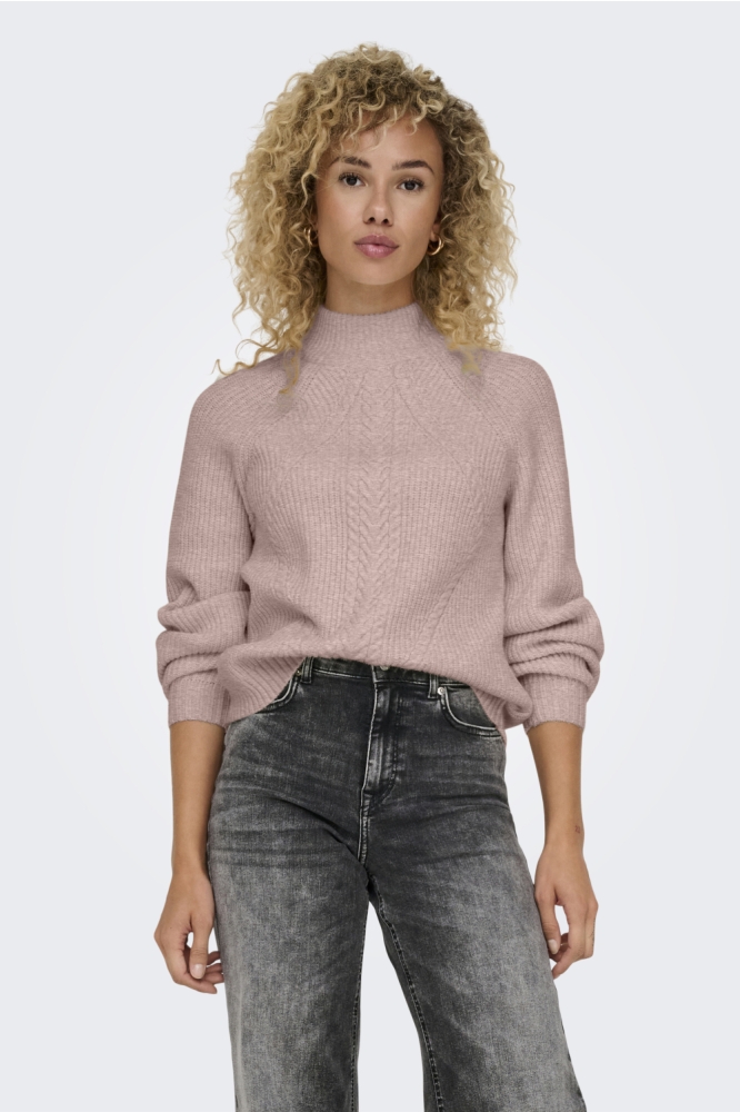 Only roze dames trui | Model vooraanzicht