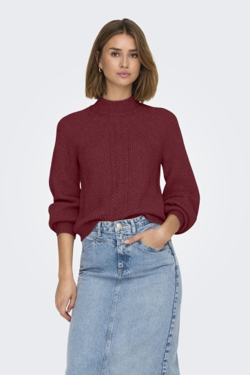 Only Trui ONLKATIA LS DETAIL HIGHNECK KNT 15324678 CABERNET
