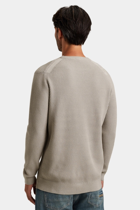 Cast Iron grijze heren trui | Model achteraanzicht