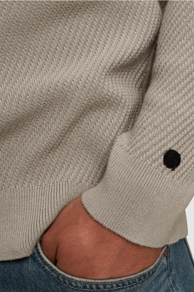 Cast Iron grijze heren trui | Close up