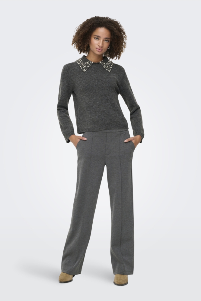 Jacqueline de Yong grijze dames trui | Model