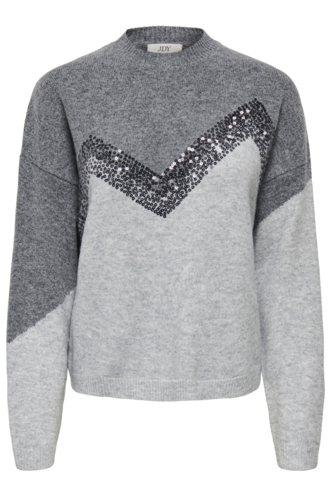 Jacqueline de Yong grijze dames trui | Vooraanzicht