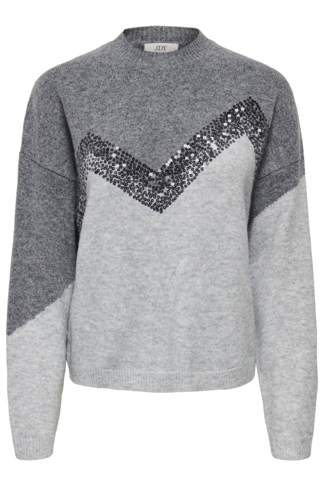 Jacqueline de Yong grijze dames trui | Vooraanzicht