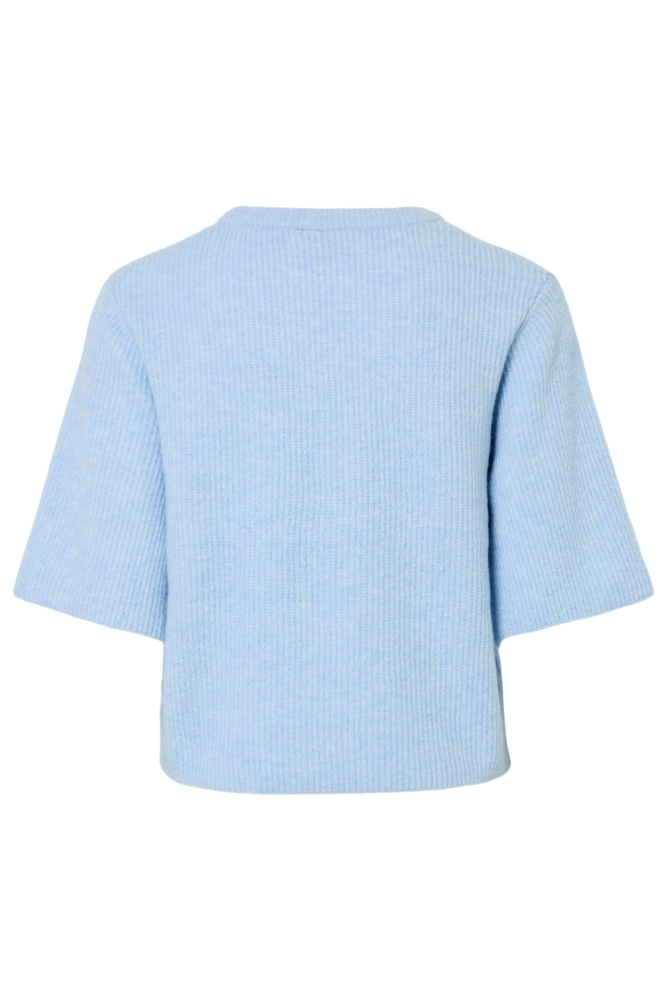 Pieces blauwe dames trui | Achteraanzicht