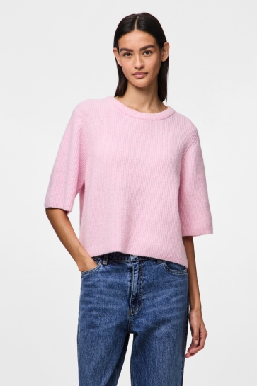 Pieces pcsilly ss o-neck knit noos bc Roze