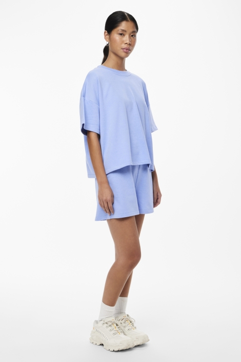 Pieces blauwe dames sweater | Model