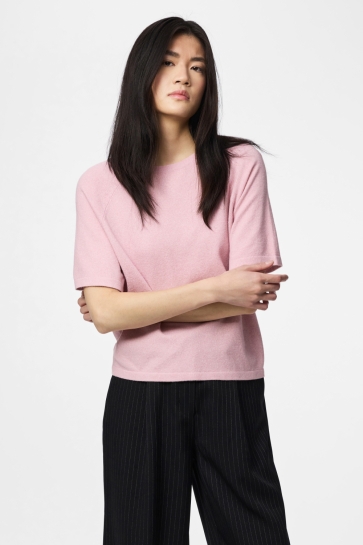 Pieces PCBREE SS O-NECK KNIT NOOS BC 17158716 Roseate Spoonbi/MELANGE