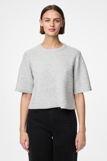 Pieces pcsilly ss o-neck knit noos bc Grijs