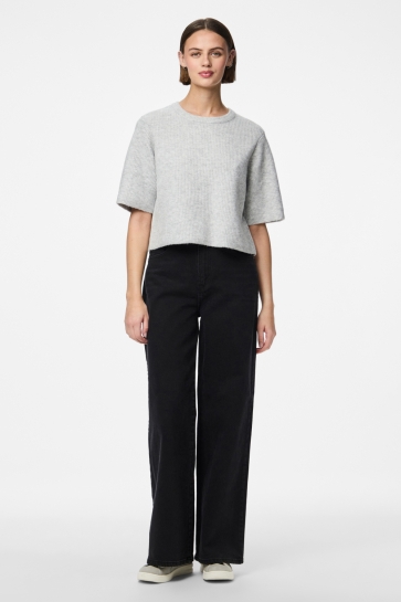 Pieces Trui PCSILLY SS O-NECK KNIT NOOS BC 17158204 LIGHT GREY MELANGE