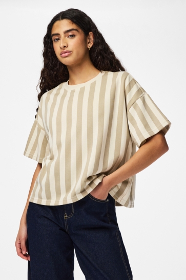 Pieces sweater PCCHILLI SUMMER 2/4 SWT STRPE UB NO 17146888 CROCKERY/STRUPES NEW CLOUD DANCER