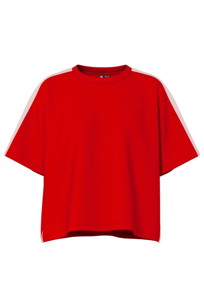 Pieces rode dames sweater | Vooraanzicht