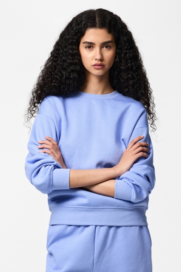 Pieces pcchilli ls loose sweat noos bc Blauw