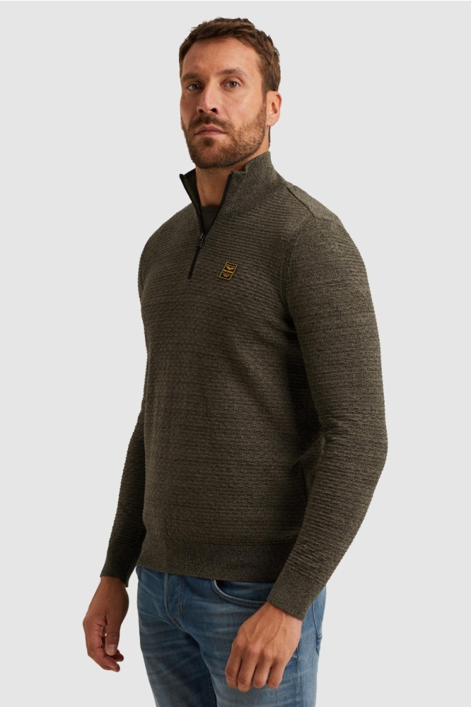 PME legend groene heren trui | Model zijaanzicht