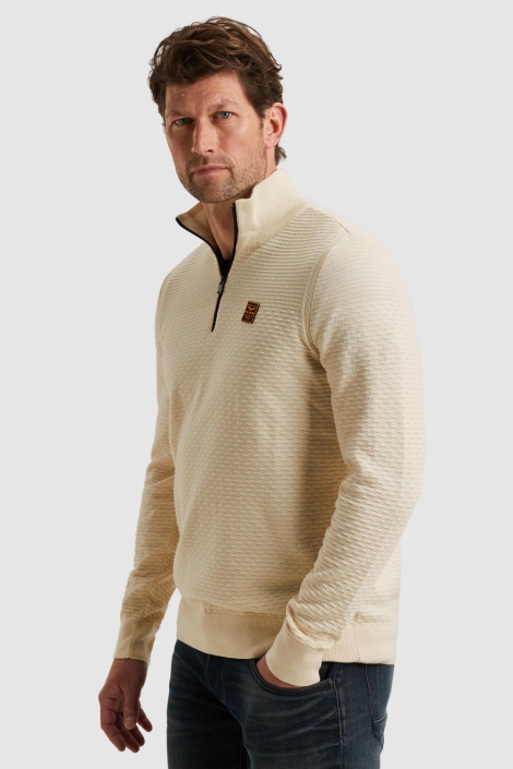 PME legend beige heren trui | Model zijaanzicht