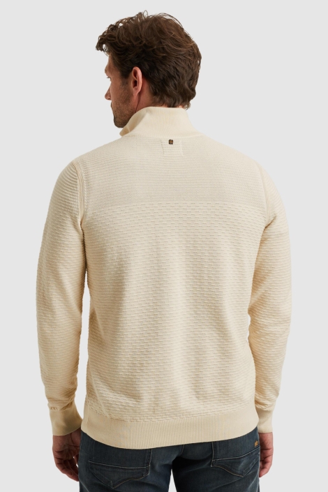 PME legend beige heren trui | Model achteraanzicht