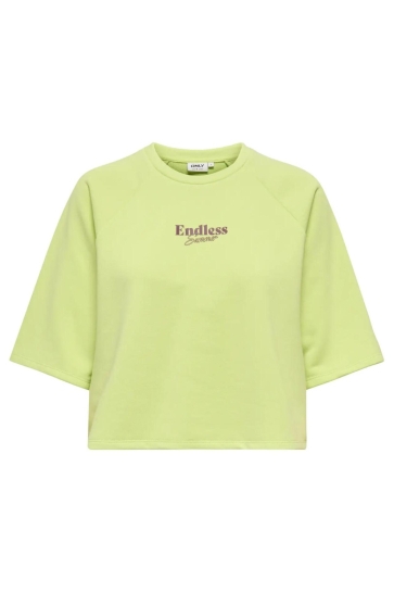 Only sweater ONLCORA S/S PRINT O-NECK UB SWT 15347037 LIME SHERBET/ENDLESS EXOTIC ROOTS