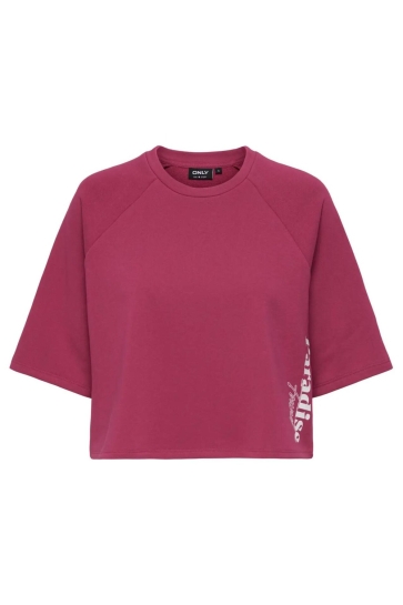 Only sweater ONLCORA S/S PRINT O-NECK UB SWT 15347037 SANGRIA/PARADISE EXOTIC ROOTS