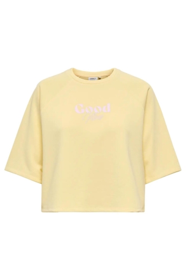 Only Trui ONLCORA S/S PRINT O-NECK UB SWT 15347037 SUNLIGHT/GOOD EXOTIC ROOTS