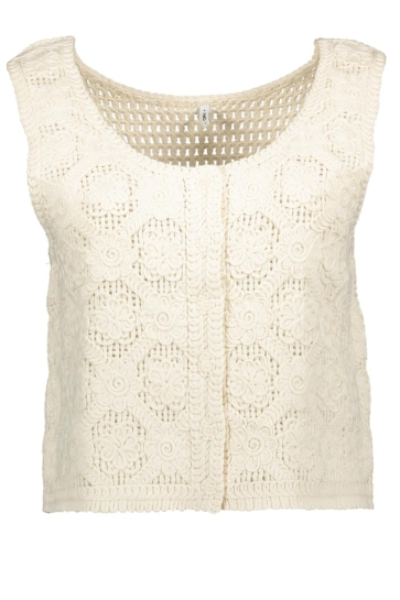 Only onlgina sl u-neck button vest knt Beige