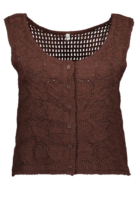 Only bruine dames gilet | Vooraanzicht