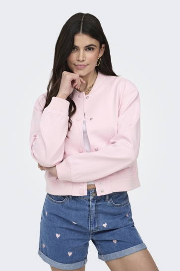 Only onlpoptrash l/s short bomber pnt Roze