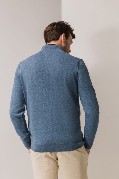 State of Art blauwe heren trui | Model achteraanzicht