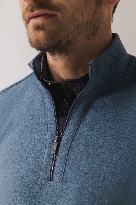 State of Art blauwe heren trui | Close up