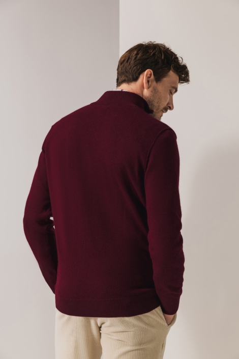 State of Art bordeaux heren trui | Model achteraanzicht