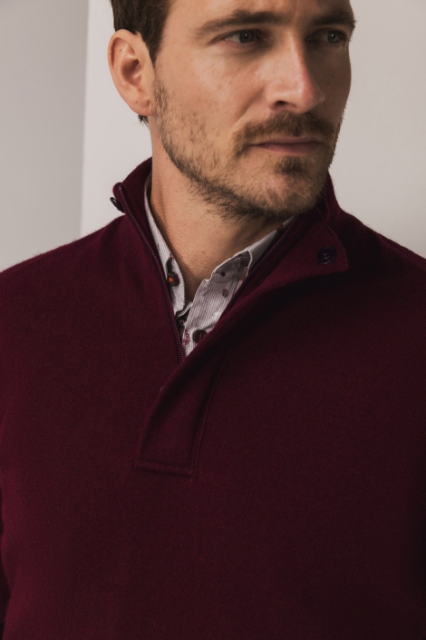 State of Art bordeaux heren trui | Close up