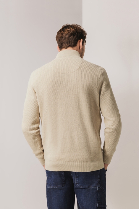 State of Art beige heren trui | Model achteraanzicht