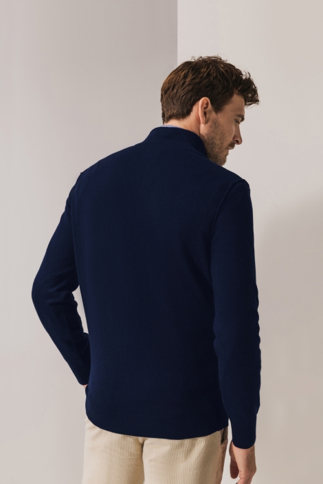 State of Art blauwe heren trui | Model achteraanzicht